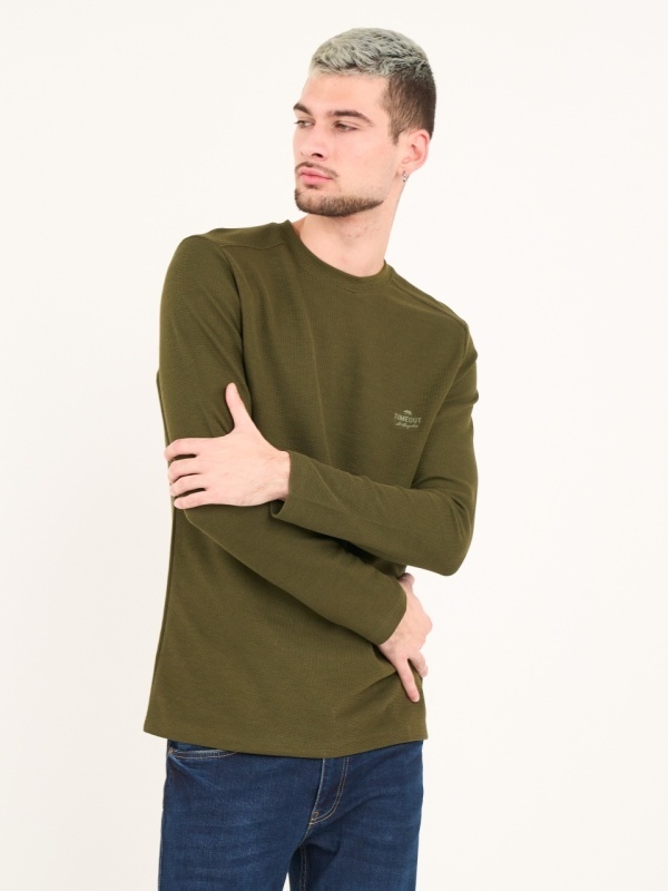Timeout - Tricou barbat cu maneca lunga si detalii logo - Img 2