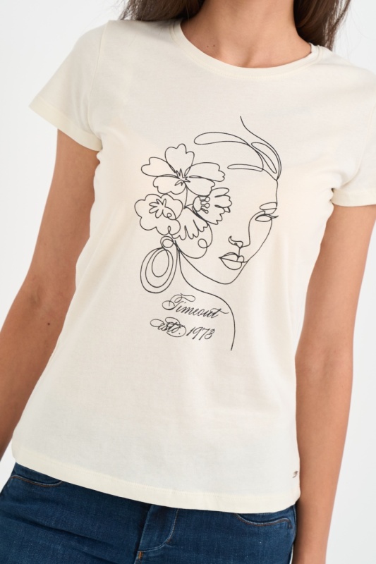 Timeout - Tricou dama cu imprimeu grafic si logo - Img 4