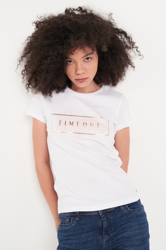 Timeout - Tricou dama cu imprimeu logo - Img 2