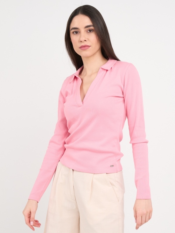 Timeout - Tricou dama cu maneca lunga de culoare uniforma - Img 5