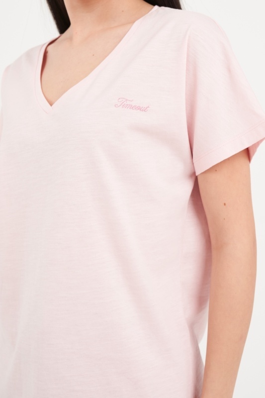 Timeout - Tricou dama cu maneca scurta de culoare uniforma - Img 3
