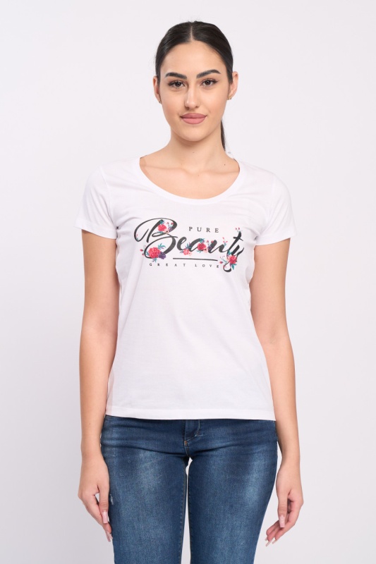 Timeout - Tricou dama cu maneca scurta si imprimeu text