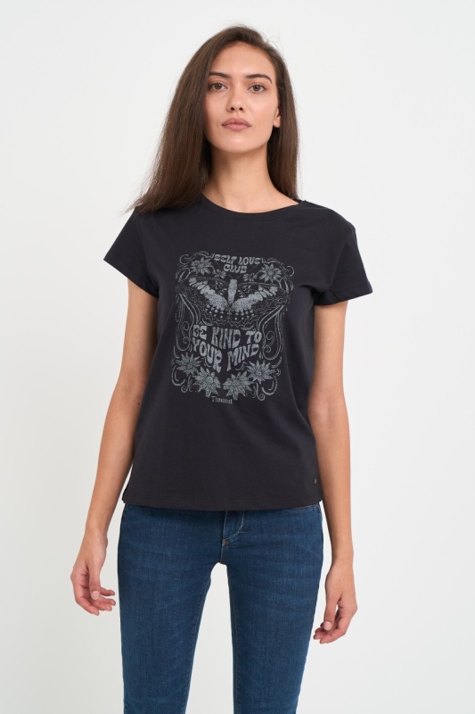 Timeout - Tricou dama maneca scurta cu detalii grafice - Img 5