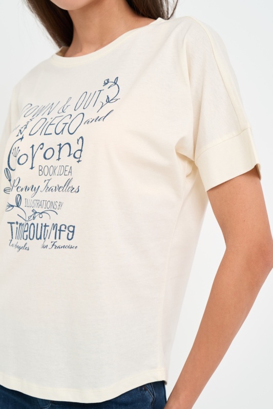 Timeout - Tricou dama maneca scurta cu imprimeu text grafic - Img 4