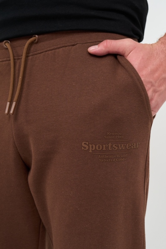 Kenvelo - Pantaloni sport barbat de culoare uniforma cu logo - Img 4