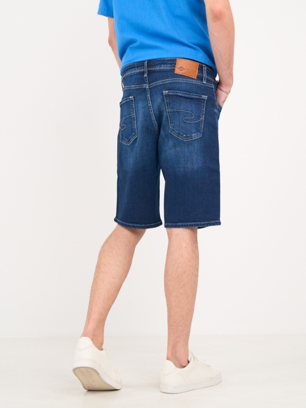 Lee Cooper - Bermude barbat din denim de culoare inchisa - Img 3