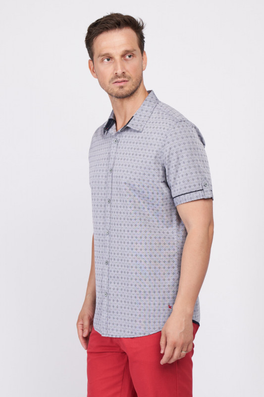 Lee Cooper - Camasa barbat slim cu maneca scurta cu model