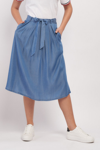 Lee Cooper - Fusta dama de lungime medie cu buzunare si cordon in talie