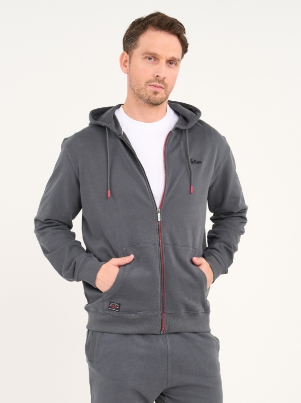Lee Cooper - Hanorac barbat cu fermoar si detalii logo - Img 5