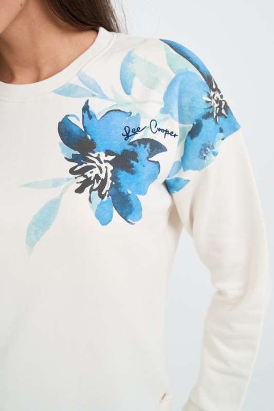 Lee Cooper - Hanorac dama cu imprimeu floral si logo - Img 3