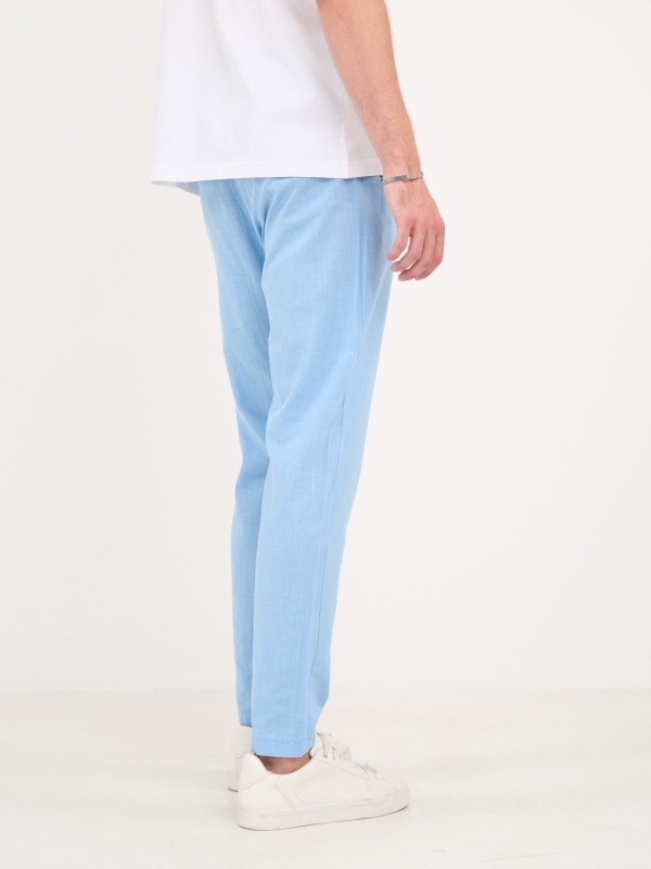 Lee Cooper - Pantaloni lungi barbat de culoare uniforma cu snur - Img 2
