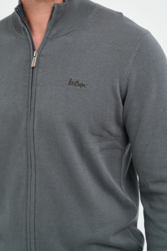 Lee Cooper - Pulover barbat de culoare uniforma cu fermoar - Img 3