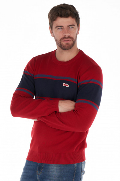 Lee Cooper - Pulover barbat din bumbac cu logo brodat