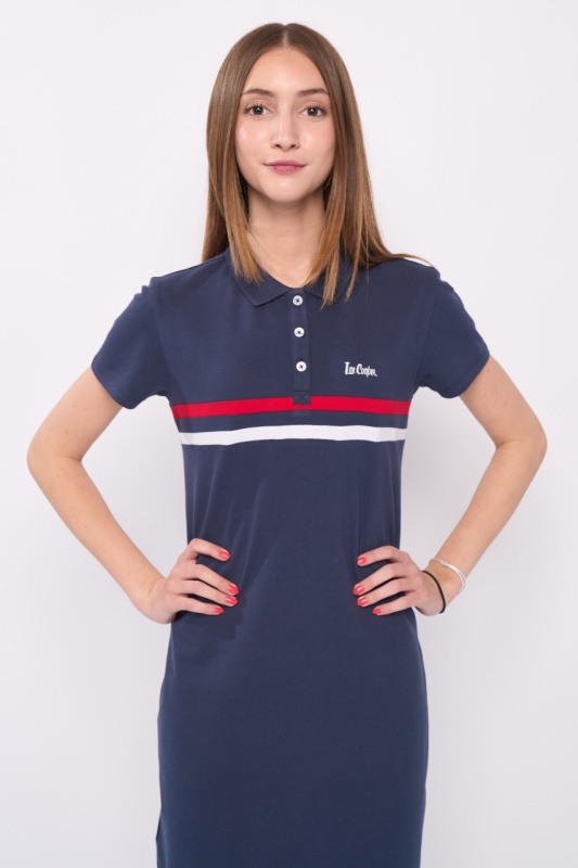 Lee Cooper - Rochie dama tip polo cu logo aplicat - Img 5