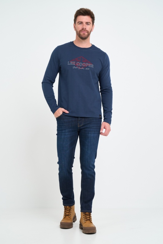 Lee Cooper - Tricou barbat cu maneca lunga cu imprimeu logo - Img 7