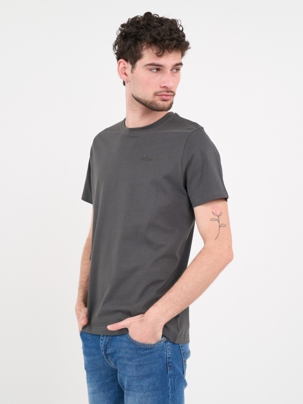 Lee Cooper - Tricou barbat de culoare uniforma cu detalii logo - Img 4