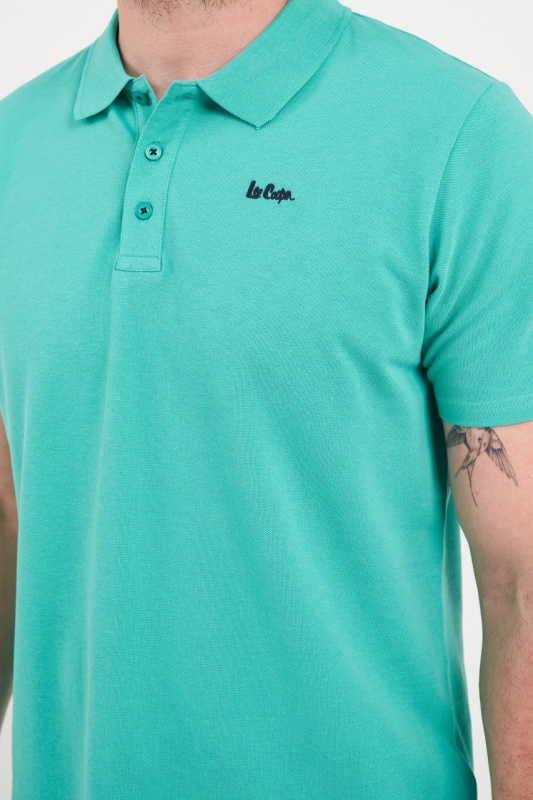 Lee Cooper - Tricou barbat polo de culoare uniforma - Img 4