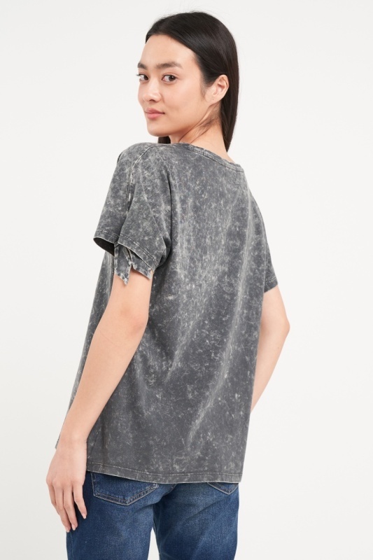 Lee Cooper - Tricou dama cu maneca scurta de culoare uniforma - Img 4