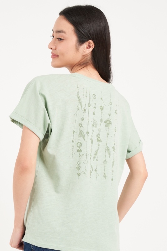 Lee Cooper - Tricou dama de culoare uniforma cu imprimeu grafic - Img 4