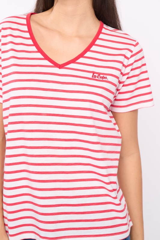 Lee Cooper - Tricou dama maneca scurta cu model in dungi - Img 2