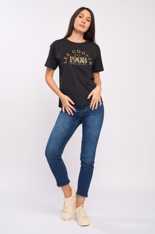Lee Cooper - Tricou maneca scurta dama cu imprimeu text - Img 6