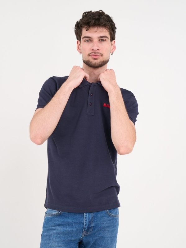 Lee Cooper - Tricou polo barbat de culoare uniforma - Img 5