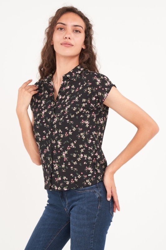 Timeout - Camasa dama maneca scurta cu imprimeu floral - Img 2