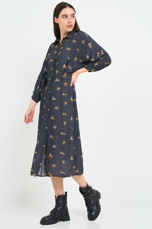 Timeout - Rochie dama tip camasa cu model