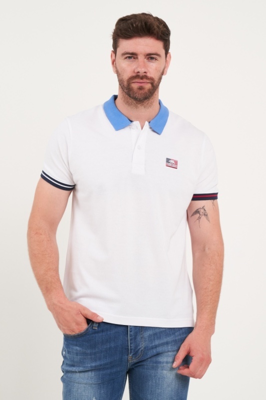Timeout - Tricou barbat polo de culoare uniforma cu logo - Img 5