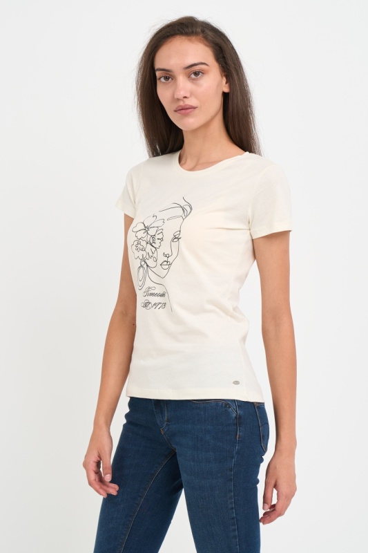 Timeout - Tricou dama cu imprimeu grafic si logo - Img 5