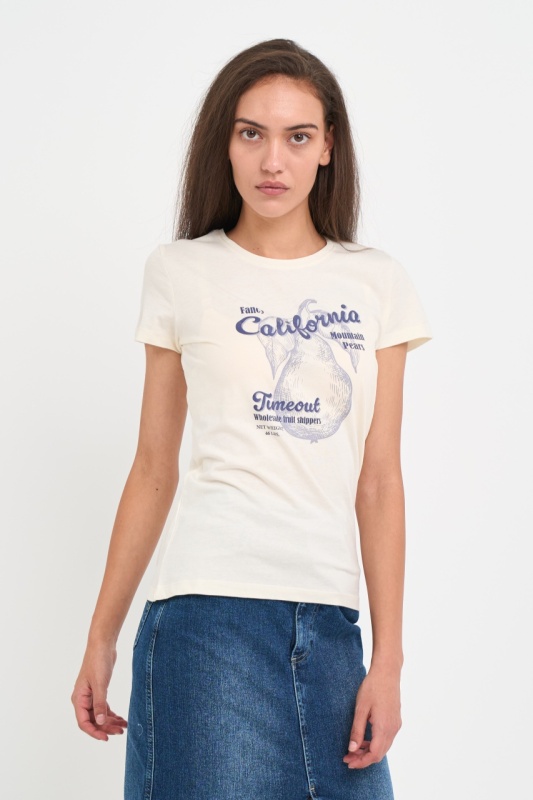 Timeout - Tricou dama cu logo si imprimeu grafic - Img 6