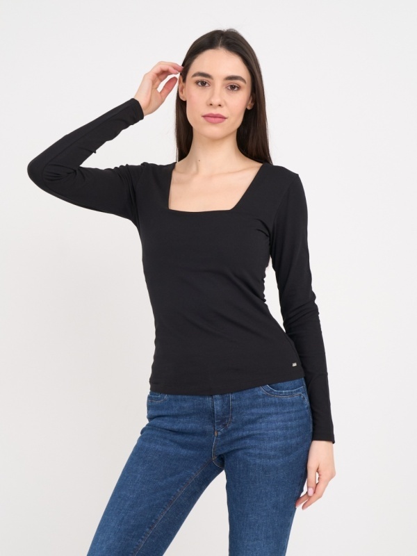 Timeout - Tricou dama cu maneca lunga de culoare uniforma - Img 8