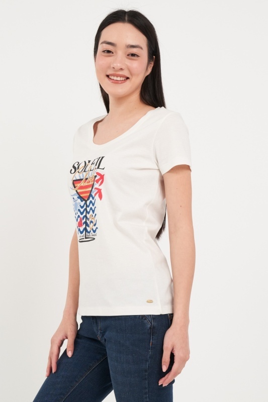 Timeout - Tricou dama cu maneca scurta si imprimeu grafic - Img 3