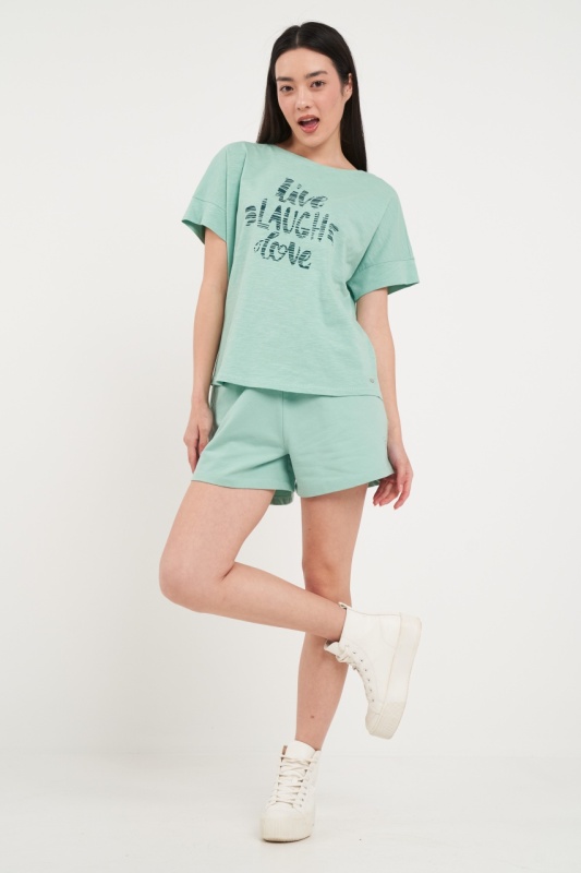 Timeout - Tricou dama cu maneca scurta si imprimeu text - Img 7
