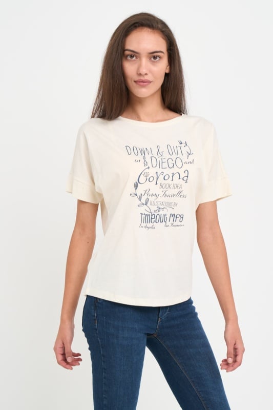 Timeout - Tricou dama maneca scurta cu imprimeu text grafic