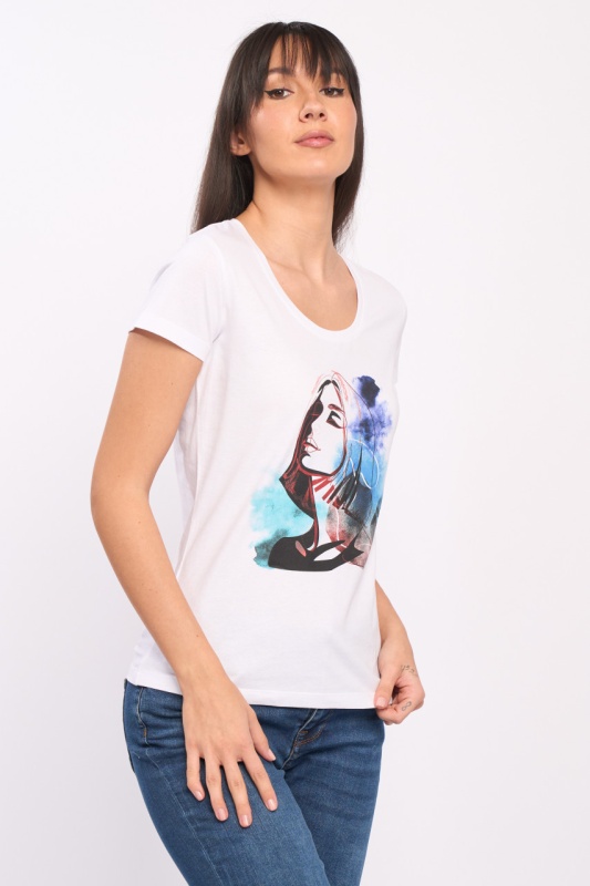 Timeout - Tricou dama maneca scurta cu model imprimat - Img 4