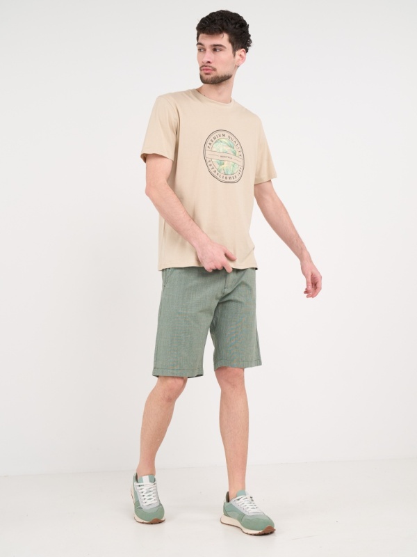 Kenvelo - Bermude barbat cu textura de culoare uniforma - Img 11