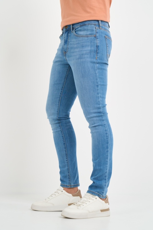 Kenvelo - Blugi barbat slim de culoare deschisa si usor decolorati - Img 7