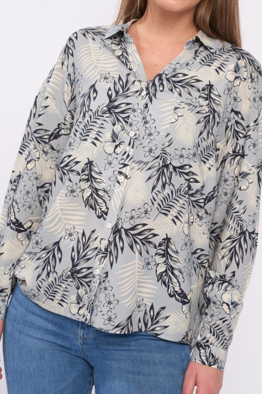 Kenvelo - Camasa dama maneca lunga cu model floral - Img 2