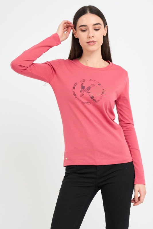 Kenvelo - Tricou dama cu maneca lunga si imprimeu logo - Img 8