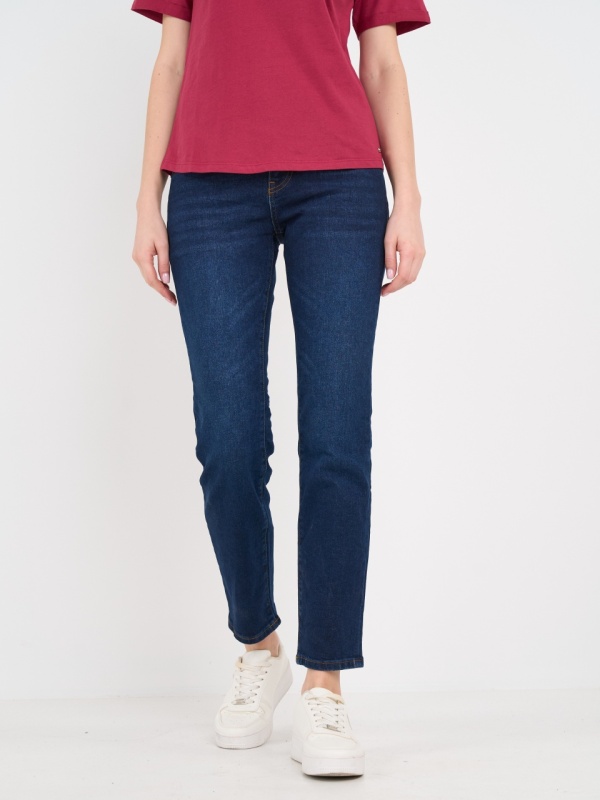 Lee Cooper - Blugi dama boyfriend de culoare uniforma - Img 7