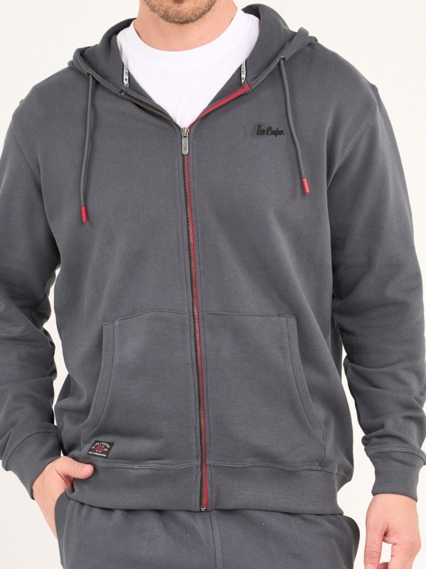 Lee Cooper - Hanorac barbat cu fermoar si detalii logo - Img 2