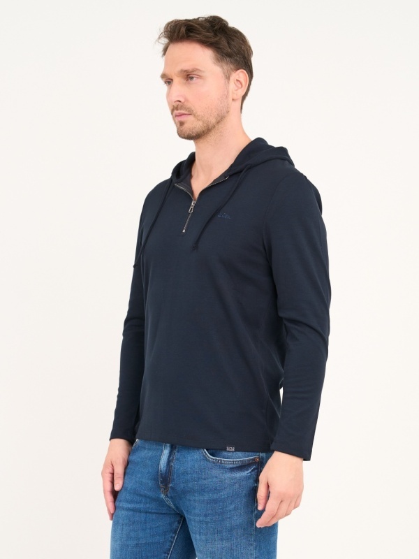 Lee Cooper - Hanorac barbat cu gluga de culoare uniforma - Img 5