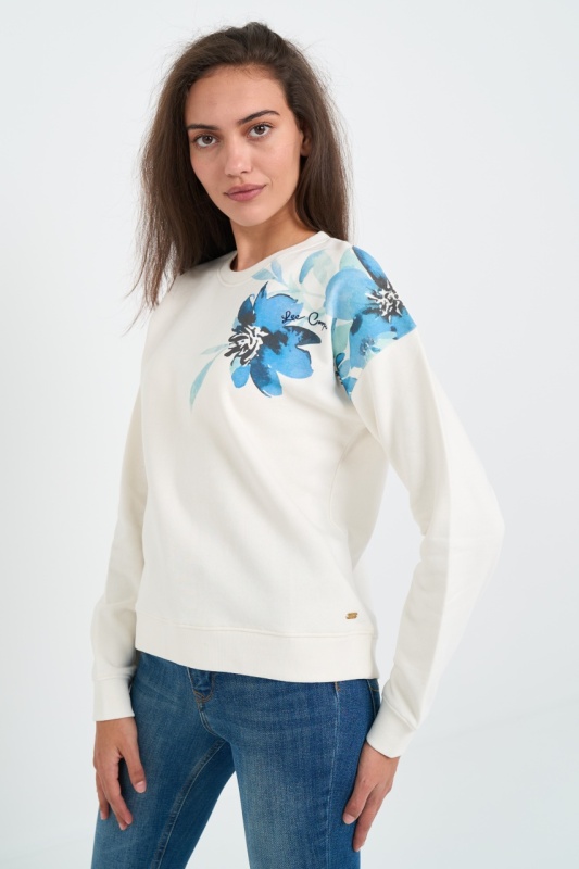 Lee Cooper - Hanorac dama cu imprimeu floral si logo - Img 4
