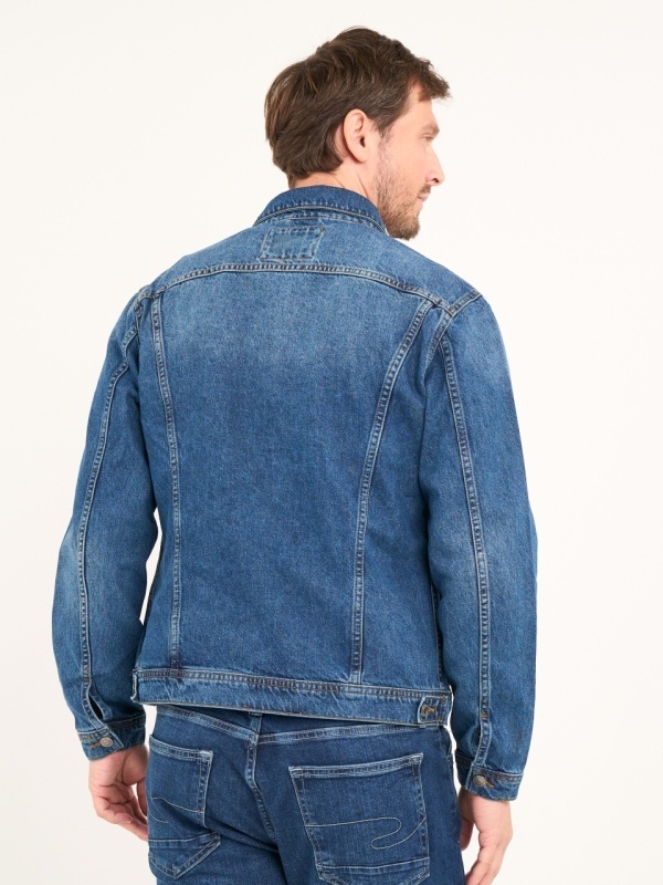 Lee Cooper - Jacheta barbat denim cu buzunare si aspect decolorat - Img 3