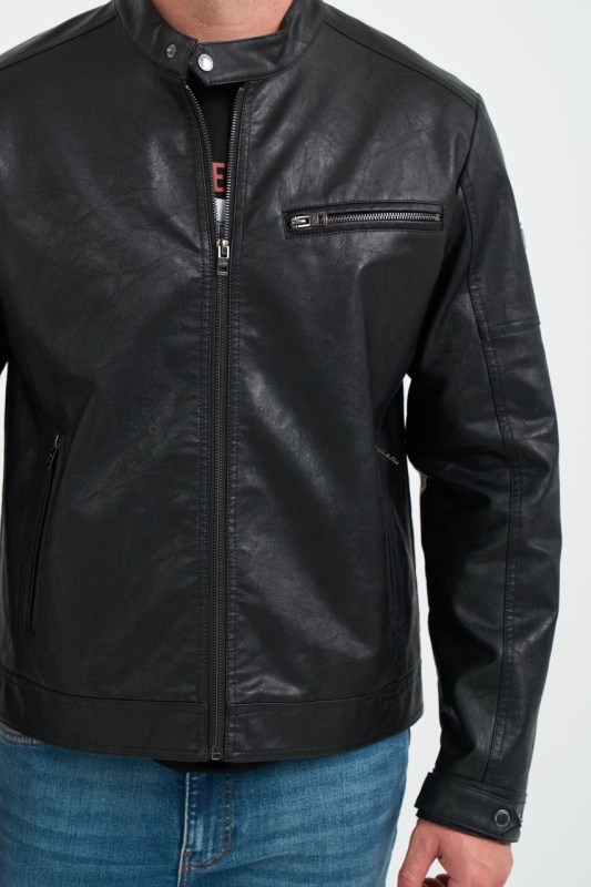 Lee Cooper - Jacheta barbat din piele ecologica cu buzunare - Img 6