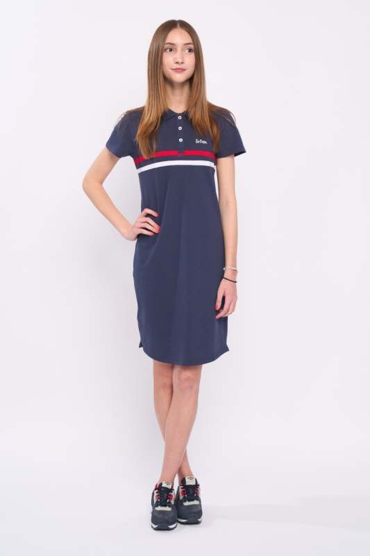 Lee Cooper - Rochie dama tip polo cu logo aplicat - Img 6