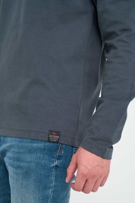 Lee Cooper - Tricou barbat cu maneca lunga cu logo aplicat - Img 3