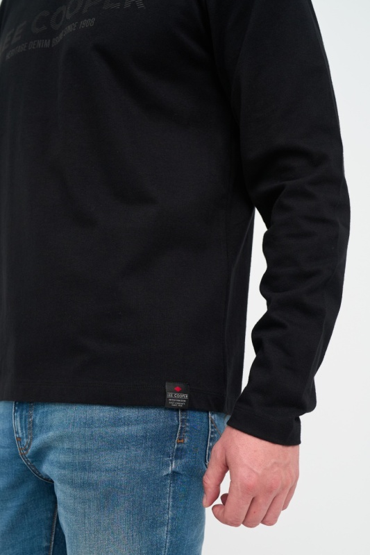 Lee Cooper - Tricou barbat cu maneca lunga cu logo - Img 2