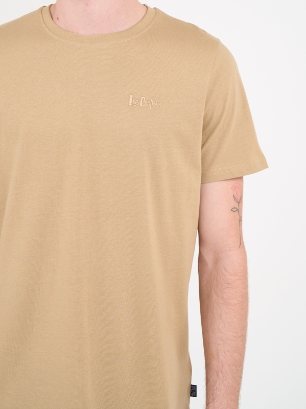 Lee Cooper - Tricou barbat de culoare uniforma cu detalii logo - Img 4